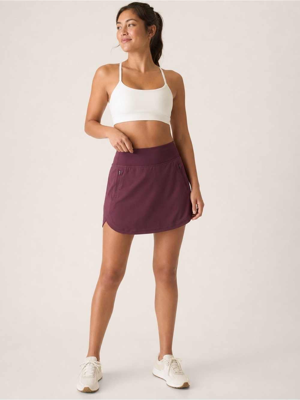 Athleta Salutation Stash 16.5” Skort XL Burgundy Plum Athletic Tennis Golf